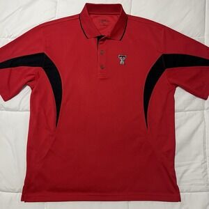 Texas Tech PGA Tour Men's Polo Shirt Size Large Red